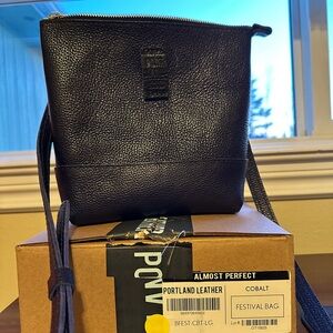 Portland Leather Cobalt Festival Bag